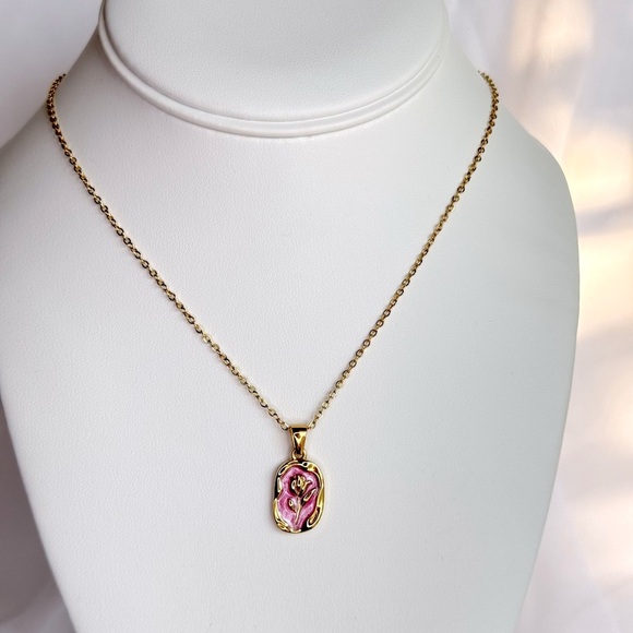 Colorful floral pendant necklace - Picture 2 of 4